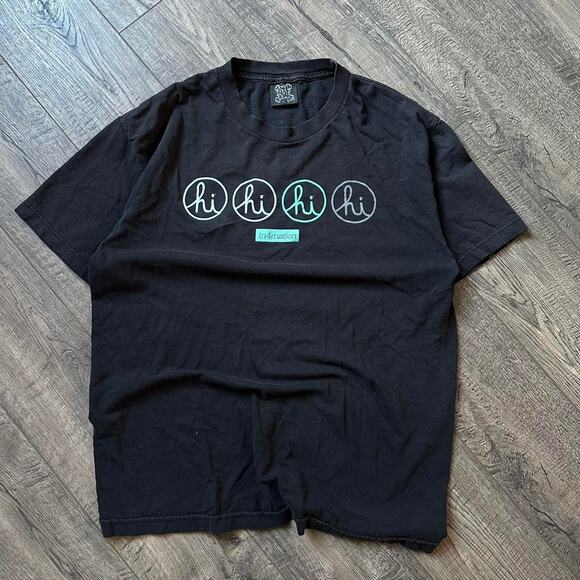 Vintage 00s Hawaii Hi In4Mation Faded Black Tiffany Tee - Picture 4 of 7